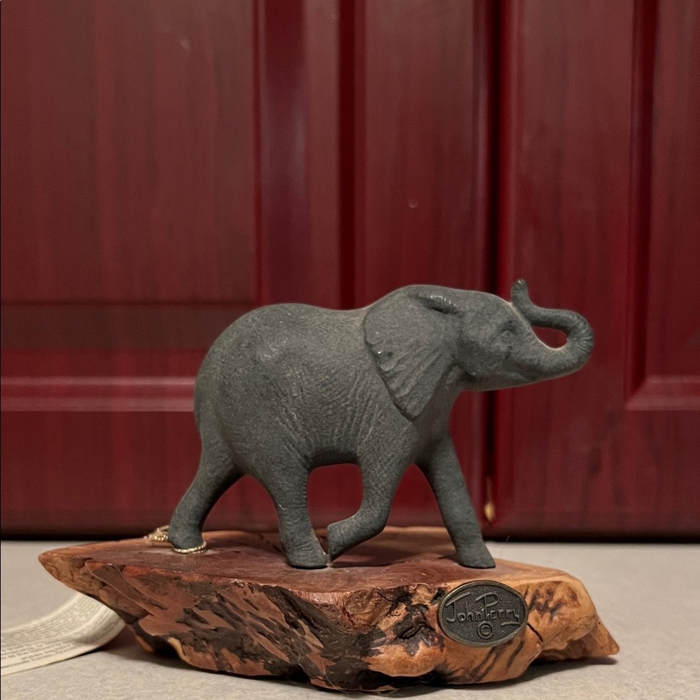 Vintage John Perry Gray Elephant Sculpture
